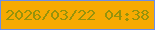 文字の大きさ：1、枠の色：6b8dea、背景の色：f6aa03、文字の色：97930b 無料ブログパーツのブログ時計