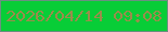 文字の大きさ：1、枠の色：6b8f81、背景の色：08cd37、文字の色：9a8c4b 無料ブログパーツのブログ時計