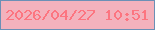 文字の大きさ：5、枠の色：6b90b6、背景の色：f3b2bd、文字の色：fc7580 無料ブログパーツのブログ時計