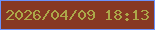 文字の大きさ：2、枠の色：6b91fb、背景の色：873823、文字の色：aca749 無料ブログパーツのブログ時計