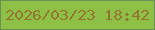 文字の大きさ：3、枠の色：6b9359、背景の色：8ec045、文字の色：937731 無料ブログパーツのブログ時計