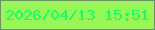 文字の大きさ：4、枠の色：6b9366、背景の色：98f756、文字の色：17fd63 無料ブログパーツのブログ時計