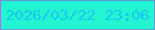 文字の大きさ：5、枠の色：6b94d7、背景の色：23f4d2、文字の色：16c7eb 無料ブログパーツのブログ時計