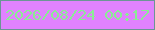 文字の大きさ：4、枠の色：6b9595、背景の色：e082fe、文字の色：8aec94 無料ブログパーツのブログ時計