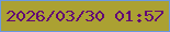 文字の大きさ：1、枠の色：6b98e0、背景の色：aba132、文字の色：620675 無料ブログパーツのブログ時計