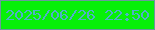 文字の大きさ：5、枠の色：6b999c、背景の色：07f009、文字の色：4fb0c8 無料ブログパーツのブログ時計