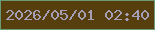 文字の大きさ：2、枠の色：6b9b74、背景の色：573e0d、文字の色：a49eb6 無料ブログパーツのブログ時計