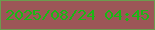 文字の大きさ：3、枠の色：6b9c4e、背景の色：9c5657、文字の色：1ab814 無料ブログパーツのブログ時計
