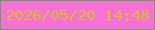 文字の大きさ：4、枠の色：6b9c60、背景の色：f670d7、文字の色：d8c122 無料ブログパーツのブログ時計