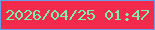 文字の大きさ：5、枠の色：6b9ce7、背景の色：f22b4d、文字の色：7ef2a7 無料ブログパーツのブログ時計