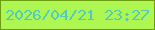 文字の大きさ：5、枠の色：6b9d0f、背景の色：aef651、文字の色：51ccbc 無料ブログパーツのブログ時計