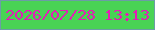 文字の大きさ：3、枠の色：6b9da6、背景の色：49d355、文字の色：e31db6 無料ブログパーツのブログ時計