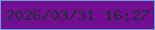 文字の大きさ：4、枠の色：6b9ed5、背景の色：730d92、文字の色：222e39 無料ブログパーツのブログ時計