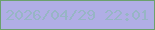 文字の大きさ：5、枠の色：6ba16d、背景の色：b0aee5、文字の色：97b5c5 無料ブログパーツのブログ時計