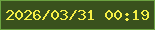 文字の大きさ：4、枠の色：6ba241、背景の色：39511d、文字の色：f6ef46 無料ブログパーツのブログ時計