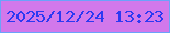 文字の大きさ：5、枠の色：6ba2fa、背景の色：d278eb、文字の色：2d39f2 無料ブログパーツのブログ時計