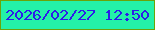 文字の大きさ：3、枠の色：6ba309、背景の色：24f1a8、文字の色：2d1ce9 無料ブログパーツのブログ時計