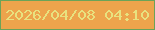 文字の大きさ：3、枠の色：6ba358、背景の色：eda44c、文字の色：e8e27f 無料ブログパーツのブログ時計