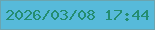 文字の大きさ：1、枠の色：6ba4af、背景の色：57bada、文字の色：248d71 無料ブログパーツのブログ時計
