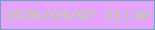 文字の大きさ：2、枠の色：6ba4b5、背景の色：e5a2fd、文字の色：b9d49b 無料ブログパーツのブログ時計