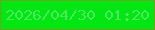 文字の大きさ：5、枠の色：6ba623、背景の色：02e612、文字の色：4ae85f 無料ブログパーツのブログ時計