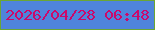 文字の大きさ：2、枠の色：6ba633、背景の色：4f84db、文字の色：cb086a 無料ブログパーツのブログ時計