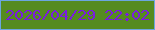 文字の大きさ：4、枠の色：6ba6e0、背景の色：558b20、文字の色：7a1be1 無料ブログパーツのブログ時計