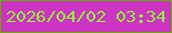 文字の大きさ：3、枠の色：6ba808、背景の色：cd34c2、文字の色：91f53d 無料ブログパーツのブログ時計