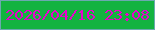 文字の大きさ：5、枠の色：6ba9af、背景の色：13b340、文字の色：e703cc 無料ブログパーツのブログ時計