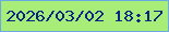 文字の大きさ：1、枠の色：6ba9e2、背景の色：a8ed78、文字の色：032584 無料ブログパーツのブログ時計