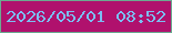 文字の大きさ：5、枠の色：6baa90、背景の色：b0116d、文字の色：7bbef2 無料ブログパーツのブログ時計