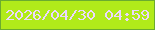文字の大きさ：5、枠の色：6bac2f、背景の色：b1eb1a、文字の色：ebd8ff 無料ブログパーツのブログ時計