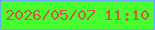 文字の大きさ：4、枠の色：6bacf7、背景の色：48fd2f、文字の色：c26147 無料ブログパーツのブログ時計
