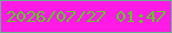 文字の大きさ：1、枠の色：6bae92、背景の色：ff1ae6、文字の色：58cd1b 無料ブログパーツのブログ時計