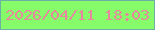 文字の大きさ：3、枠の色：6bafa6、背景の色：87fc6b、文字の色：e8889f 無料ブログパーツのブログ時計