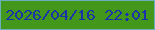 文字の大きさ：5、枠の色：6bafbd、背景の色：43971b、文字の色：1a33aa 無料ブログパーツのブログ時計