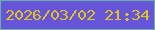 文字の大きさ：4、枠の色：6bb0a3、背景の色：6654d9、文字の色：e0c423 無料ブログパーツのブログ時計