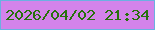 文字の大きさ：1、枠の色：6bb0e1、背景の色：d383ea、文字の色：27710b 無料ブログパーツのブログ時計