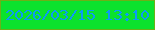 文字の大きさ：1、枠の色：6bb117、背景の色：0be22d、文字の色：0c9af5 無料ブログパーツのブログ時計