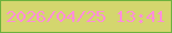 文字の大きさ：1、枠の色：6bb23d、背景の色：d4d66e、文字の色：ff8ed9 無料ブログパーツのブログ時計