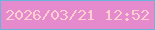 文字の大きさ：5、枠の色：6bb3da、背景の色：e58acd、文字の色：feced1 無料ブログパーツのブログ時計