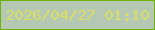 文字の大きさ：5、枠の色：6bb405、背景の色：b5c8b3、文字の色：d9de64 無料ブログパーツのブログ時計