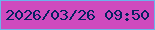 文字の大きさ：3、枠の色：6bb4eb、背景の色：cf4abe、文字の色：052261 無料ブログパーツのブログ時計