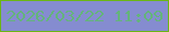 文字の大きさ：1、枠の色：6bb614、背景の色：858cd0、文字の色：64b47b 無料ブログパーツのブログ時計