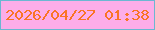 文字の大きさ：4、枠の色：6bb7d2、背景の色：fcade9、文字の色：fa7425 無料ブログパーツのブログ時計