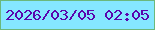 文字の大きさ：5、枠の色：6bb87b、背景の色：85e7ff、文字の色：5a05ad 無料ブログパーツのブログ時計