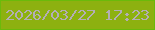 文字の大きさ：4、枠の色：6bba0b、背景の色：8db110、文字の色：b3aeb5 無料ブログパーツのブログ時計