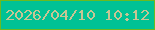 文字の大きさ：3、枠の色：6bba20、背景の色：00c295、文字の色：c7c594 無料ブログパーツのブログ時計