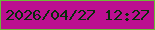 文字の大きさ：4、枠の色：6bbb37、背景の色：bb0f90、文字の色：062d0a 無料ブログパーツのブログ時計