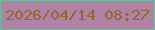 文字の大きさ：3、枠の色：6bbc9b、背景の色：b083a6、文字の色：8c6835 無料ブログパーツのブログ時計